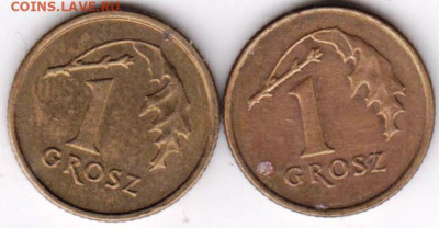Польша 1 грош  1991 и 2008  г. до 10.10.23 г. в 23.00 - 041
