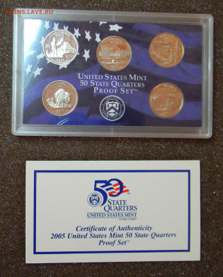 Годовой набор квотеров США 2005 "Штаты" (5 монет) Proof - DSCN5111.JPG