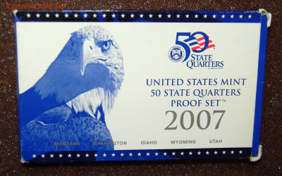 Годовой набор квотеров США 2007 "Штаты" (5 монет) Proof - DSCN5132.JPG
