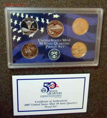 Годовой набор квотеров США 2007 "Штаты" (5 монет) Proof - DSCN5135.JPG