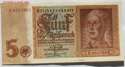 Германия 3 рейх 5 рейхсмарок 1942 Брауншвейгский лев 13.10 - IMG_0837.JPG