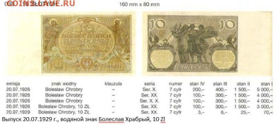 Польша 10 злотых июль 1929 г. до 14.10 - 1в
