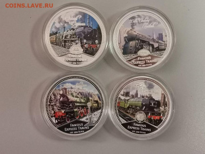 2долл 2010 Ниуэ- Знаменитые экспрессы (4шт), Ag999, до 16.10 - Я Паровозы-2