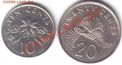 №2 Сингапур, 2 монеты (фауна, флора). До 02.01.2012 - Лот2-1