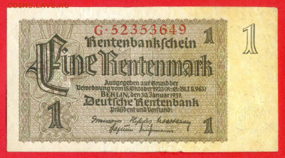 Германия, 1937 г. - 1 рентенмарка  до 22:00, 19.10.23 - 1937-1 рентенмарка-1