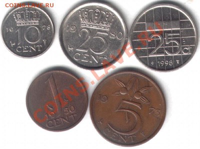 №6 Нидерланды, 5 монет. До 02.01.2012 в 22-00 - Лот6-1