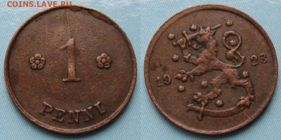 Финляндия 1 пенни 1923   до 20-10-23 в 22:00 - Финляндия 1 пенни 1923    239-ас128-13152