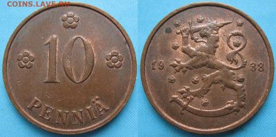Финляндия 10 пенни 1938 до 21-10-23 в 22:00 - 16.76. -Финляндия 10 пенни 1938    5021