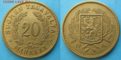 Финляндия 20 марок 1938 до 22-10-23 в 22:00 - 19.48. -Финляндия 20 марок 1938    137-ак18-3121
