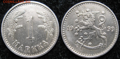 Финляндия 1 марка 1939 до 23-10-23 в 22:00 - Финляндия 1 марка 1939    3177