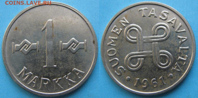 Финляндия 1 марка 1961 до 23-10-23 в 22:00 - Финляндия 1 марка 1961    5205