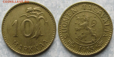 Финляндия 10 марок 1953 до 23-10-23 в 22:00 - Финляндия 10 марок 1953 H    200-к101-11644