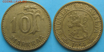 Финляндия 10 марок 1954 до 23-10-23 в 22:00 - Финляндия 10 марок 1954 H    5254