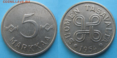 Финляндия 5 марок 1954 до 24-10-23 в 22:00 - Финляндия 5 марок 1954    5197