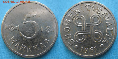Финляндия 5 марок 1961 до 24-10-23 в 22:00 - Финляндия 5 марок 1961    5196
