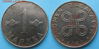 Финляндия 1 марка 1952 до 24-10-23 в 22:00 - Финляндия 1 марка 1952    5209