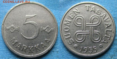 Финляндия 5 марок 1955 до 24-10-23 в 22:00 - Финляндия 5 марок 1955    12819