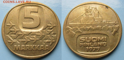 Финляндия 5 марок 1979 К до 25-10-23 в 22:00 - Финляндия 5 марок 1979 K    204-ас129-4868