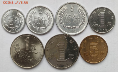 Китай 1,2,5фэней 5 дзяо 1 юань 1987-2013гг до 25.10 - IMG_20231018_153228