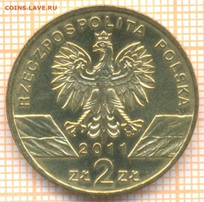 Польша 2 злотых 2011 г. барсук, до 26.10.2023 г. в 22.00 по - Польшп 2 злотых 2011 барсук 60а 15