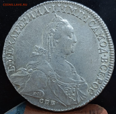 Рубль 1775 год, штемпел блеск, AUNC. До 21.10.23, 22.00 мск - 1697794351040