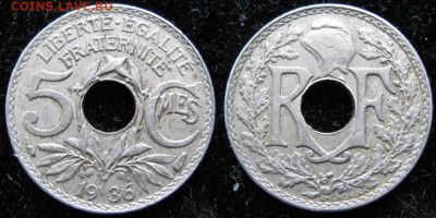 Франция 5 сантим 1936 до 27-10-23 в 22:00 - 38.2. -Франция 5 сантим 1936    3029
