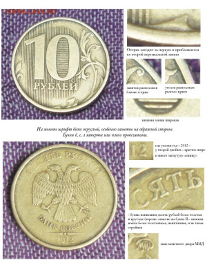вот увеличила важные места - 10 руб 2012 отличия