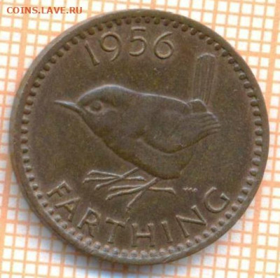 Великобритания фартинг 1956 г., до  27.10.2023 г. в 22.00 по - Великобритания фартинг 1956 100 45 
