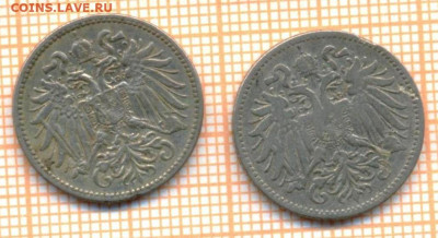 Австрия 10 геллеров 1893,1910 г., до27.10.2023 г. в 22.00 п - Австрия 10 геллеров 1893 1910 40а  50