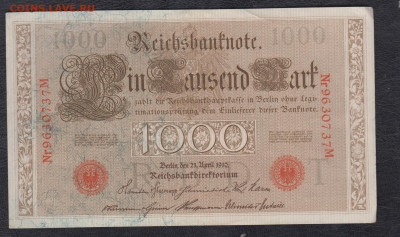 Германия 1910 1000 марок до 28 10 - 40