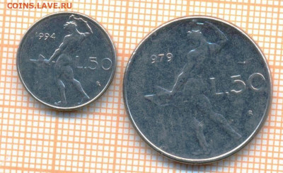 Италия 50 лир 1979,1994 г., до 27.10.2023 г. в 22.00 по Моск - Италия 50 лир 1979,1994 15 54