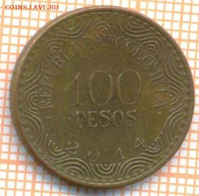 Колумбия 100 песо 2014 г.,до 27.10.2023 г. в 22.00 по Москве - Колумбия 100 песо 2014 55