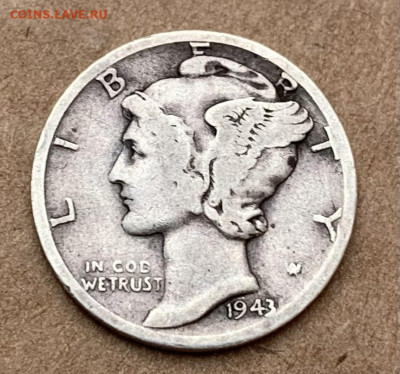 США. One Dime 1943г.Quarter 1958г - IMG_6930