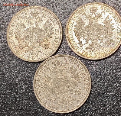 Австрия 1 флорин 1862, 1879, 1885гг с остатком блеска - IMG_7279