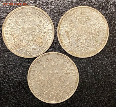 Австрия 1 флорин 1862, 1879, 1885гг с остатком блеска - IMG_7278