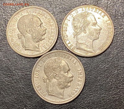 Австрия 1 флорин 1862, 1879, 1885гг с остатком блеска - IMG_7277