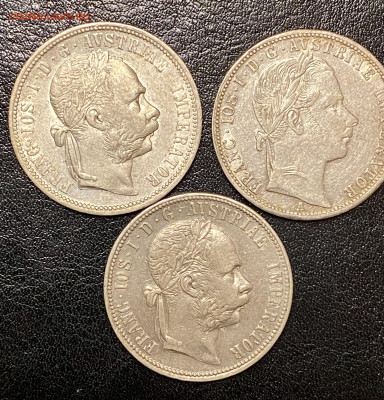 Австрия 1 флорин 1862, 1879, 1885гг с остатком блеска - IMG_7275