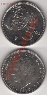 Испания 5 песет 1980 до 02.01.2012 21-30 - Испания 5 песет 1980