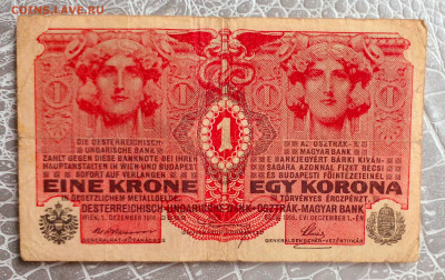 1 крона 1916 года, Австро-Венгерская империя, без надпечатки - 20231014_112023