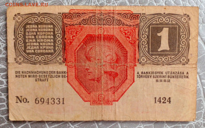 1 крона 1916 года, Австро-Венгерская империя, без надпечатки - 20231014_112032