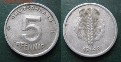 ГДР 5 пф 1948 А до 06-11-23 в 22:00 - 9 15  ГДР 5 пф 1948 А    524