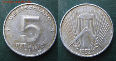 ГДР 5 пф 1952 E до 06-11-23 в 22:00 - 9 17 ГДР 5 пф 1952 Е    A5