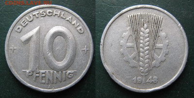 ГДР 10 пф 1948 А до 06-11-23 в 22:00 - 9 19 ГДР 10 пф 1948 А    A6
