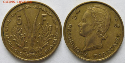 Франц Зап Африка 5 франков 1956 до 07-11-23 в 22:00 - Франц Зап Африка 5 франков 1956   26