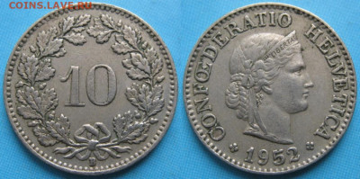 Швейцария 10 раппен 1952 до 08-11-23 в 22:00 - Швейцария 10 раппен 1952     8156