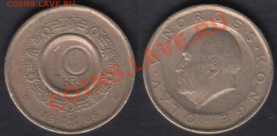 Норвегия 10 крон 1986 до 02.01.2012 21-30 - Норвегия 10 крон 1986