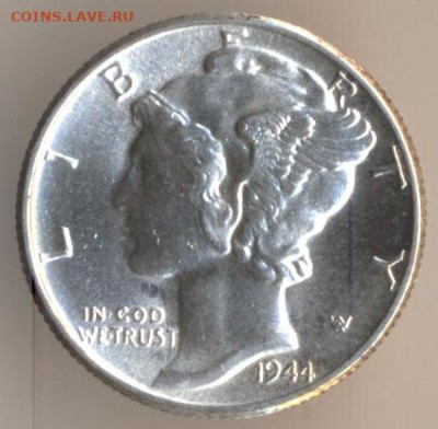 США. One Dime 1943г.Quarter 1958г - 84