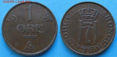 Норвегия 1 эре 1931 до 17-11-23 в 22:00 - Норвегия 1 эре 1931    167-ас14-5340