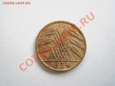 5 марок 1939 года и 5 рейхспфенигов 1936 года - P1010333.JPG