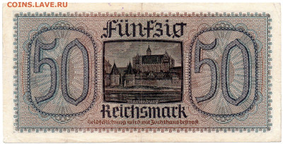 Германия 50 оккупационных рейхсмарок 1938 г. до16.11. - 4а